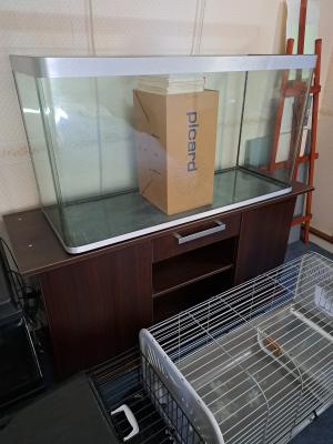 Meuble aquarium marron 1m50