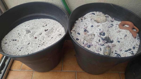 Très grande quantité de sable d'aquarium
