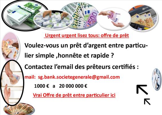 OFFRE DE PRÊT ENTRE PARTICULIER  pour particuliers de la banque france   -