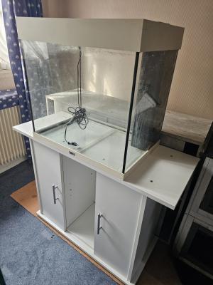 Aquarium 🎉136L +meuble blanc