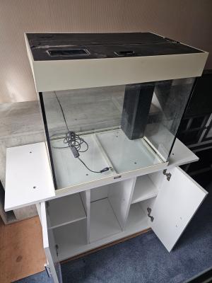 Aquarium 🎉136L +meuble blanc