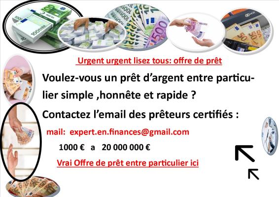 Suisse : Offre de prêt entre particuliers fr.ch.be@gmail.com