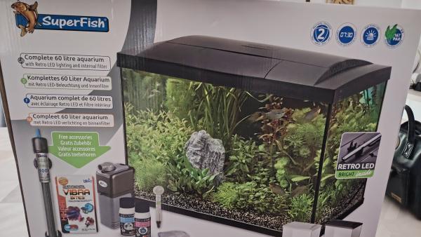 Aquarium superfish 60 Litres blanc