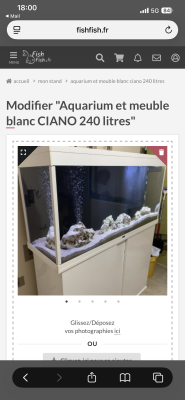 Aquarium Ciano blanc 240 litres et son meuble