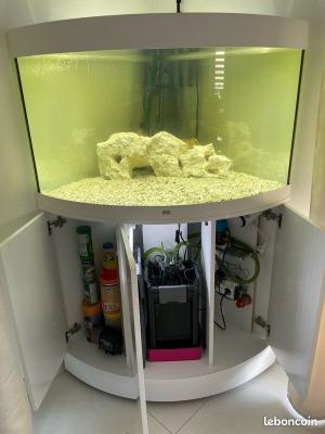 Aquarium Juwel trigon 190 angle avec meuble Blanc + pompe Eihem Pro 3 1250 L/h + accessoires