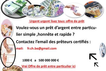 France : Offre de prêt entre particuliers ( credit.legal.fr@gmail.com )